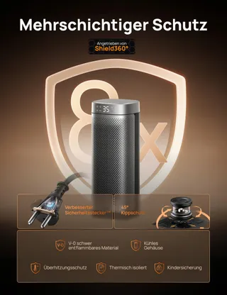 DREO Elektrische Kachel 16 Inch Energiezuinig Thermostaat Stil — miniatuur 2
