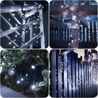 LYNNON 2x100 LED Lichtketting Batterij Wit Buiten Waterdicht — miniatuur 6