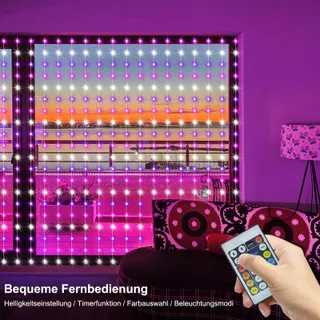 ZAIYW LED Lichtgordijn RGB Slim 144 LED 24Mx18M — miniatuur 5
