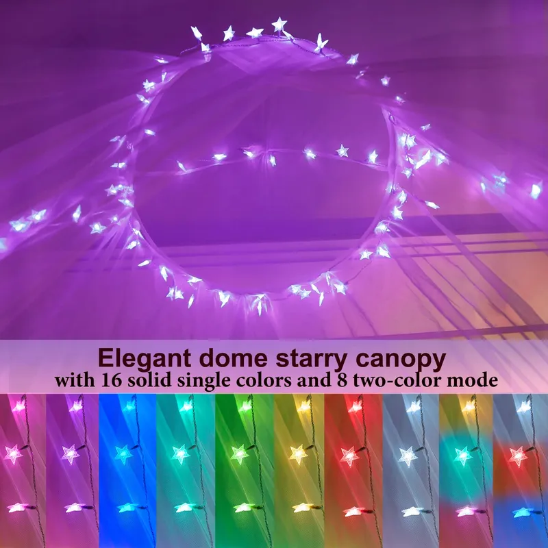 HEYCOLOR Bedhemel LED Lichtketting 8 Modi 100 LED — foto 5