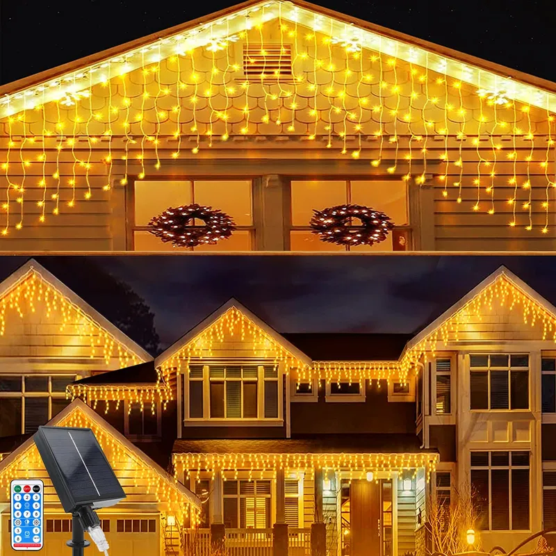 ACXILEXY Solar LED Lichtgordijn 7x0,8M 256 LED Waterdicht — foto 2