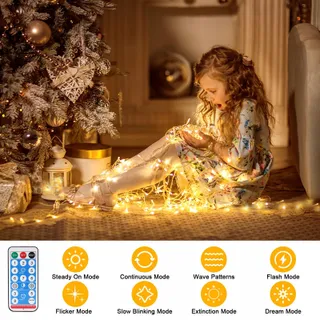 ACXILEXY Solar LED Lichtgordijn 7x0,8M 256 LED Waterdicht — miniatuur 1