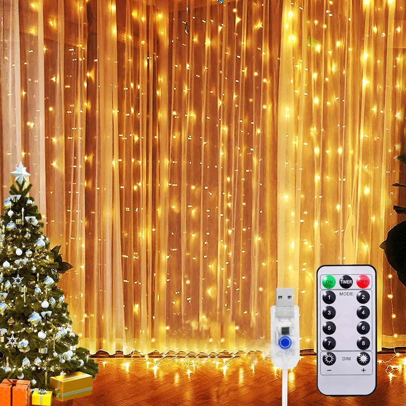 SUNLISKY LED Lichtgordijn Waterdicht 3x3m 300LED — foto 1