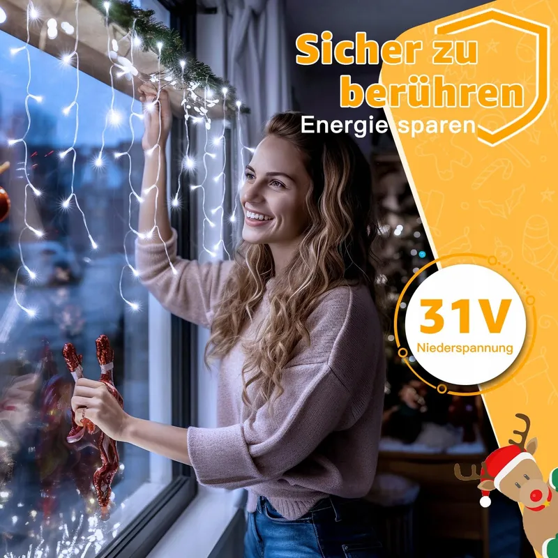 OLLNY LED Lichtsnoer Buiten 15M 594 LED Afstandsbediening 8 Modi — foto 7