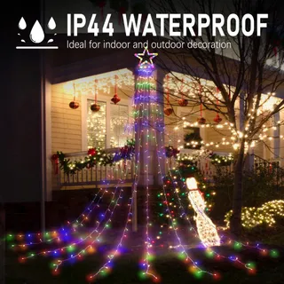 HOSPAOP LED Lichtsnoer Buiten Kerst 8 Modi Multikleur 320 LED — miniatuur 2