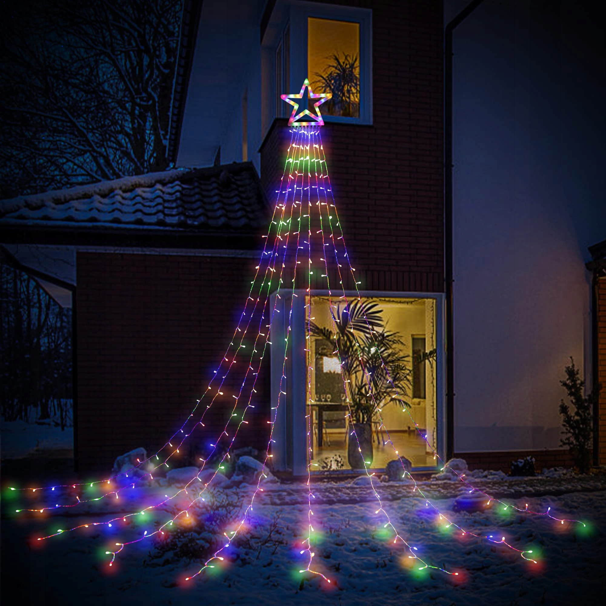 HOSPAOP LED Lichtsnoer Buiten Kerst 8 Modi Multikleur 320 LED