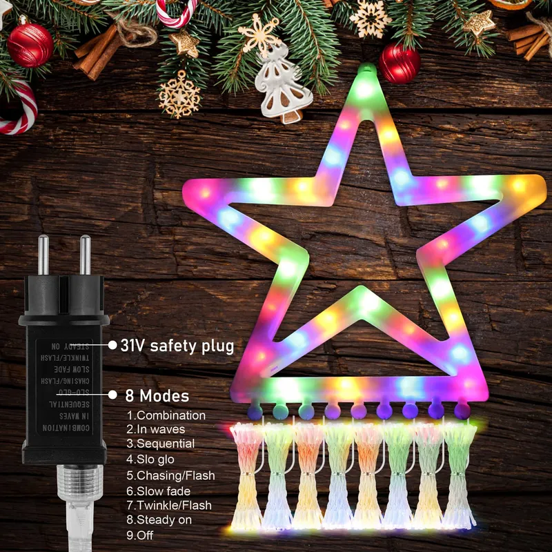 HOSPAOP LED Lichtsnoer Buiten Kerst 8 Modi Multikleur 320 LED — foto 3