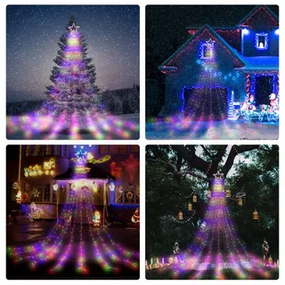 HOSPAOP LED Lichtsnoer Buiten Kerst 8 Modi Multikleur 320 LED — miniatuur 7