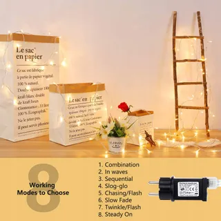 BRIZLABS Kerstverlichting Lichtsnoer 20M 200 LED Waterdicht — miniatuur 4