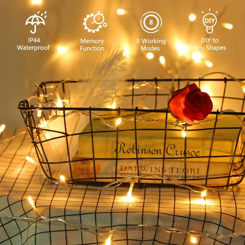 BRIZLABS Kerstverlichting Lichtsnoer 20M 200 LED Waterdicht — foto 2