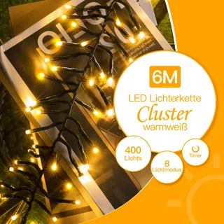 OLLNY Lichtketting Buiten Waterdicht 6M 400LED — miniatuur 2