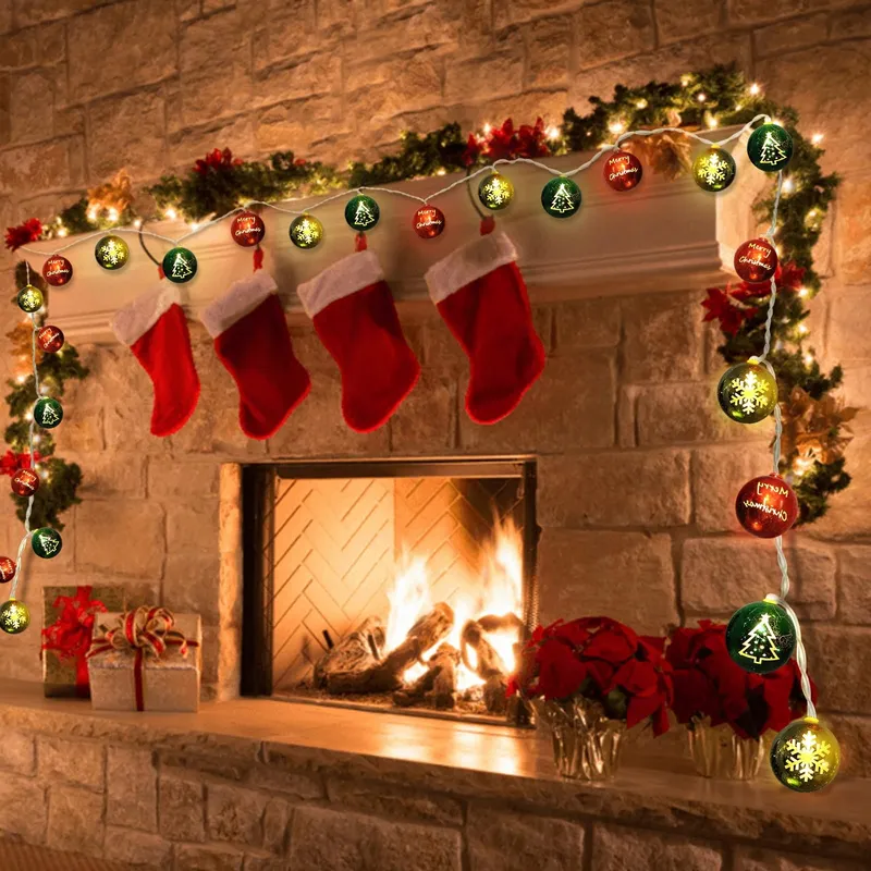QEDERTEK Kerstverlichting Ballen 4M Batterij Timer 8 Modi — foto 4