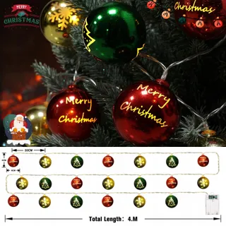 QEDERTEK Kerstverlichting Ballen 4M Batterij Timer 8 Modi — miniatuur 6