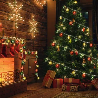 QEDERTEK Kerstverlichting Ballen 4M Batterij Timer 8 Modi — miniatuur 3