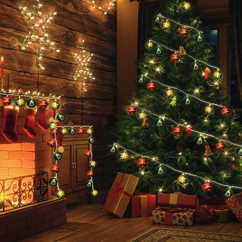QEDERTEK Kerstverlichting Ballen 4M Batterij Timer 8 Modi — foto 3