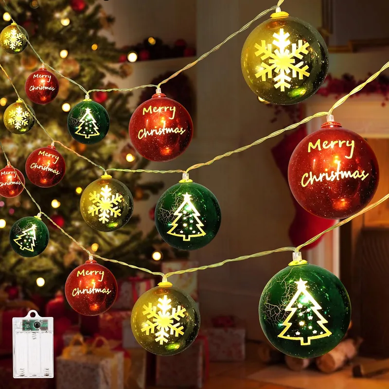 QEDERTEK Kerstverlichting Ballen 4M Batterij Timer 8 Modi — foto 1