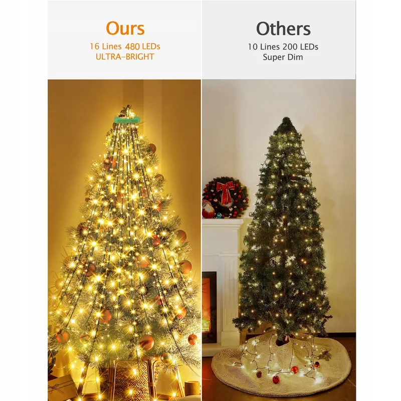 GYLEFY Kerstboomverlichting 480 LED IP65 Timer 8 Standen — foto 6