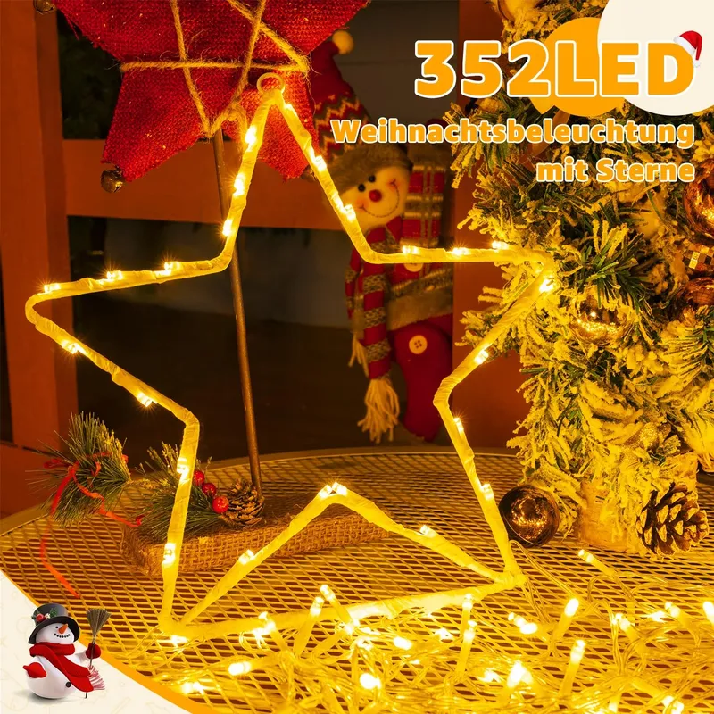 OLLNY Waterdichte Kerstverlichting 8 Standen 3,5M 352 LED — foto 4