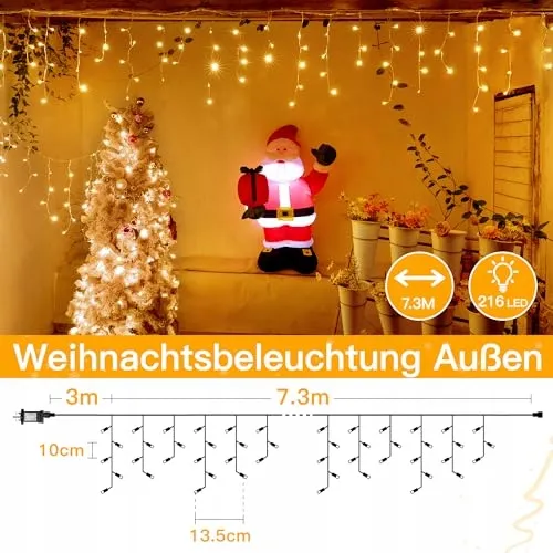 OLLNY Waterdichte Kerstverlichting 8 Standen 3,5M 352 LED — foto 10