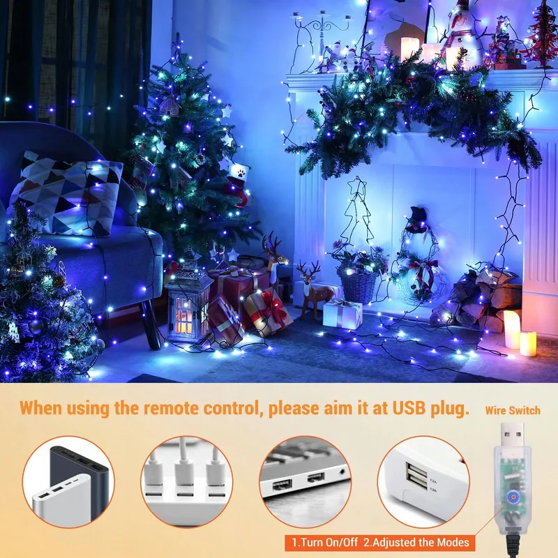 JOOMER Waterdichte Lichtketting Kleurrijk 100LED 10M USB — foto 7