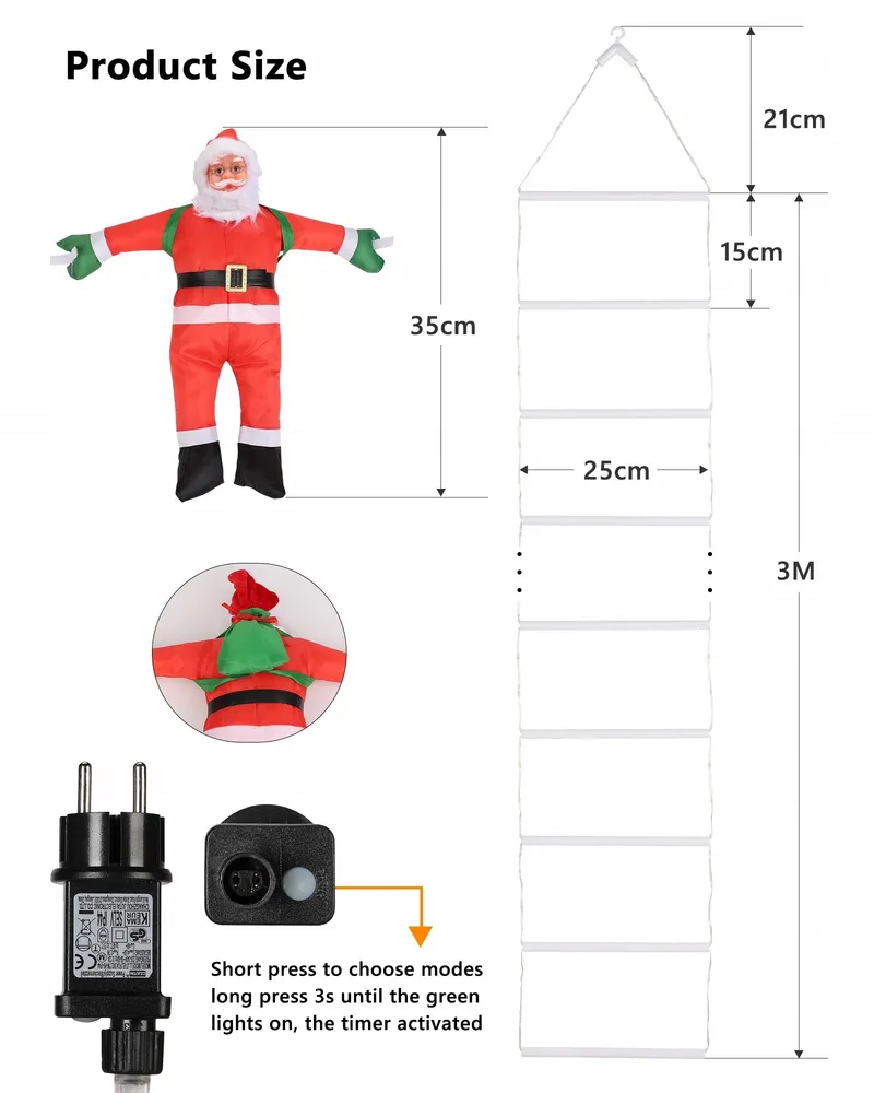 GEEMOO Kerstlichtketting 3m 8 Modi Timer Binnen — foto 7