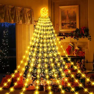 OLLNY Kerstboom Lichtketting 234 LED 18m 8 Modi IP44 Waterdicht — miniatuur 12