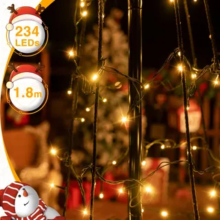 OLLNY Kerstboom Lichtketting 234 LED 18m 8 Modi IP44 Waterdicht — miniatuur 4