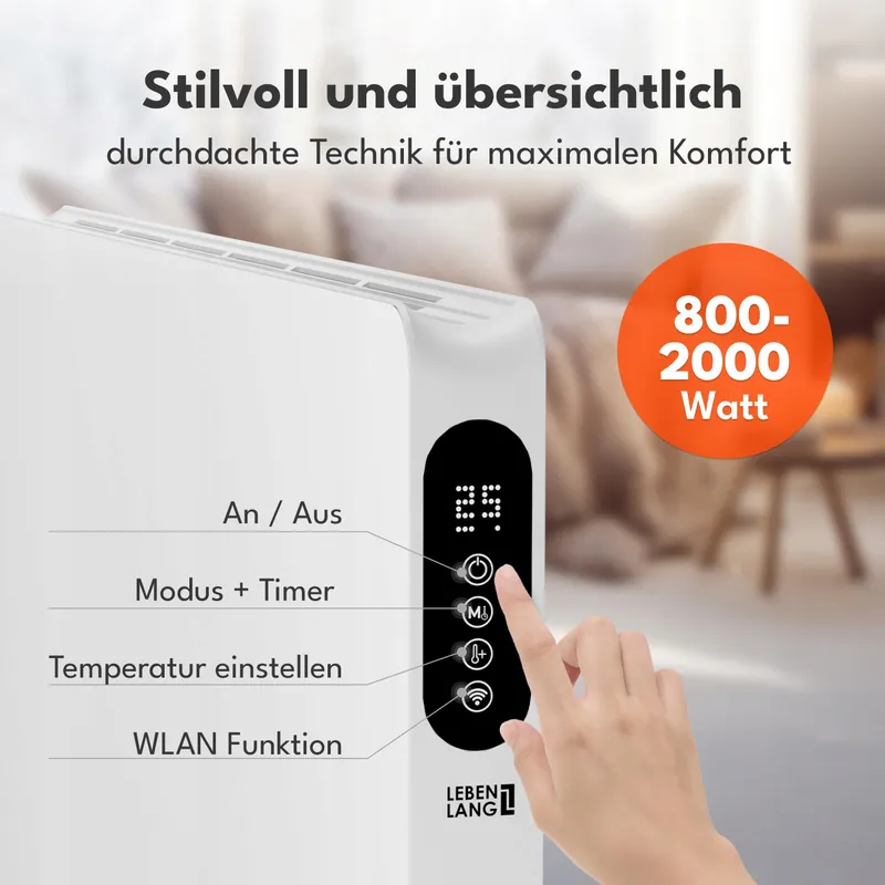 LEBENLANG Energiezuinige Elektrische Verwarming WiFi Afstandsbediening — foto 4