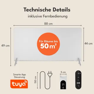 LEBENLANG Energiezuinige Elektrische Verwarming WiFi Afstandsbediening — miniatuur 5