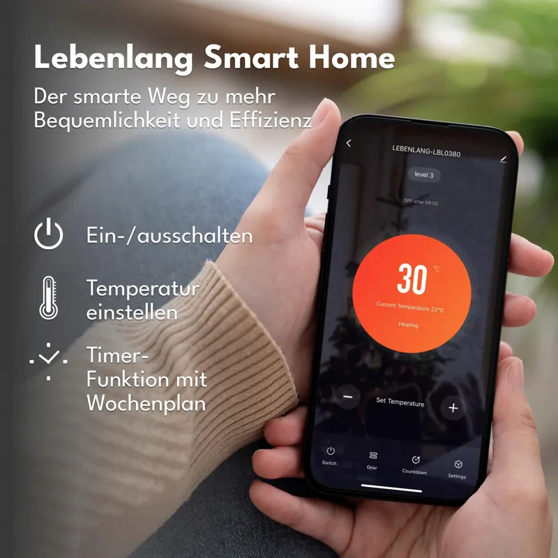 LEBENLANG Energiezuinige Elektrische Verwarming WiFi Afstandsbediening — foto 2