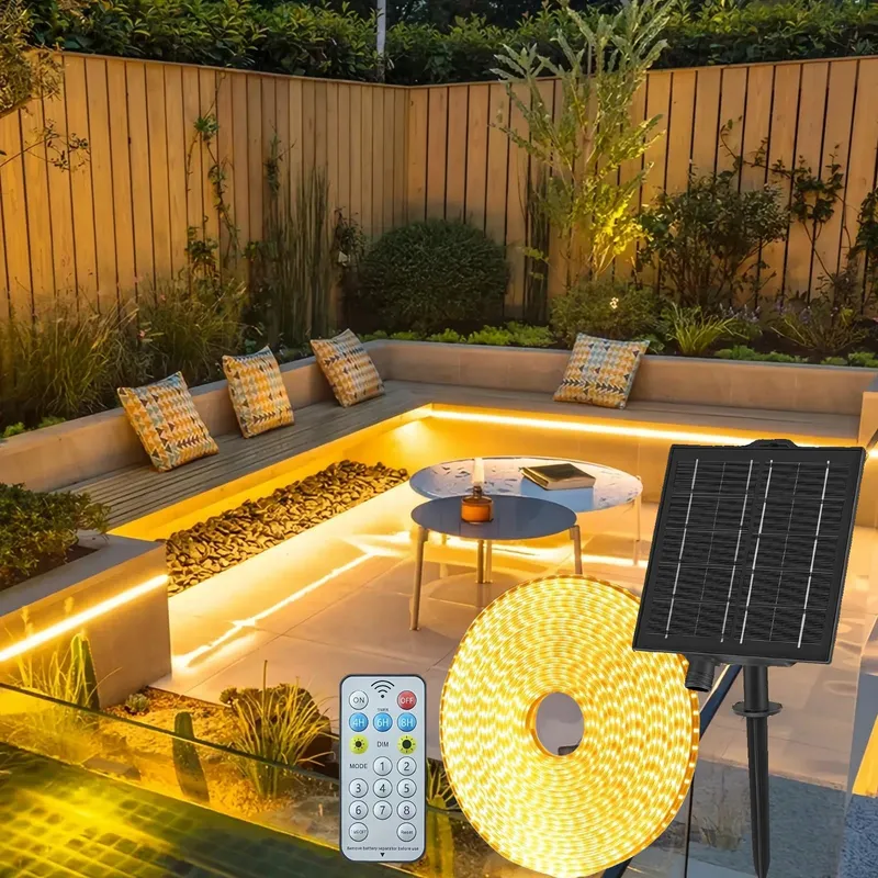 GAOXUN Solar LED Strip 15m 960 LED IP68 Afstandsbediening 8 Modi — foto 1