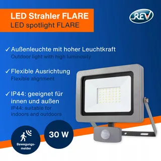 REV FLARE LED Buitenlamp Bewegingssensor 30W 2550lm IP44 Zilver — miniatuur 2