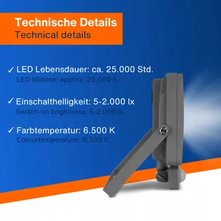 REV FLARE LED Buitenlamp Bewegingssensor 30W 2550lm IP44 Zilver — miniatuur 5