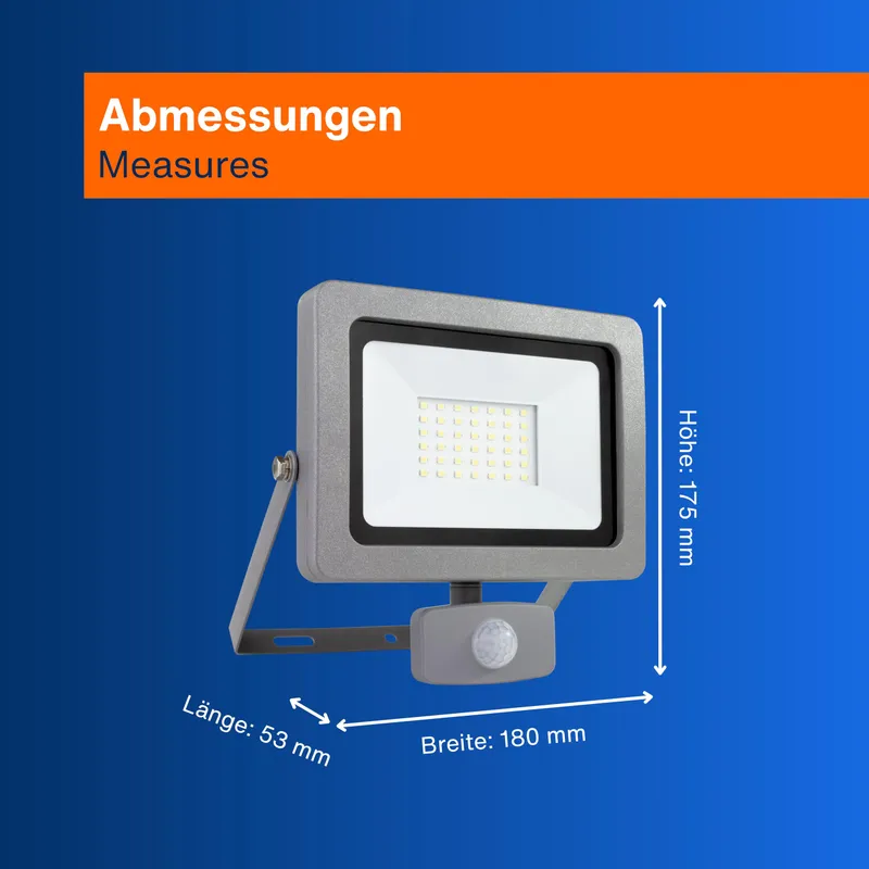 REV FLARE LED Buitenlamp Bewegingssensor 30W 2550lm IP44 Zilver — foto 6