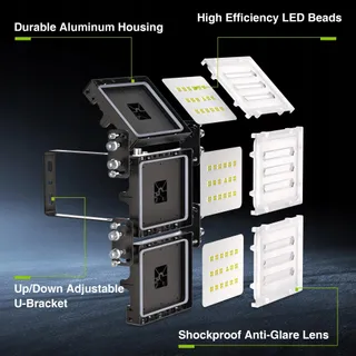 STASUN LED Schijnwerper 150W 15000lm IP66 Waterdicht 6000K — miniatuur 3