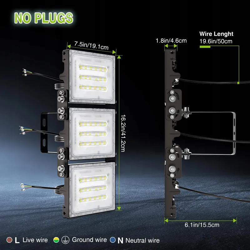 STASUN LED Schijnwerper 150W 15000lm IP66 Waterdicht 6000K — foto 6