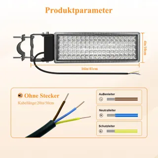 SUFUYA LED Straatlamp 100W 14000lm IP67 6500K Waterdicht — miniatuur 7