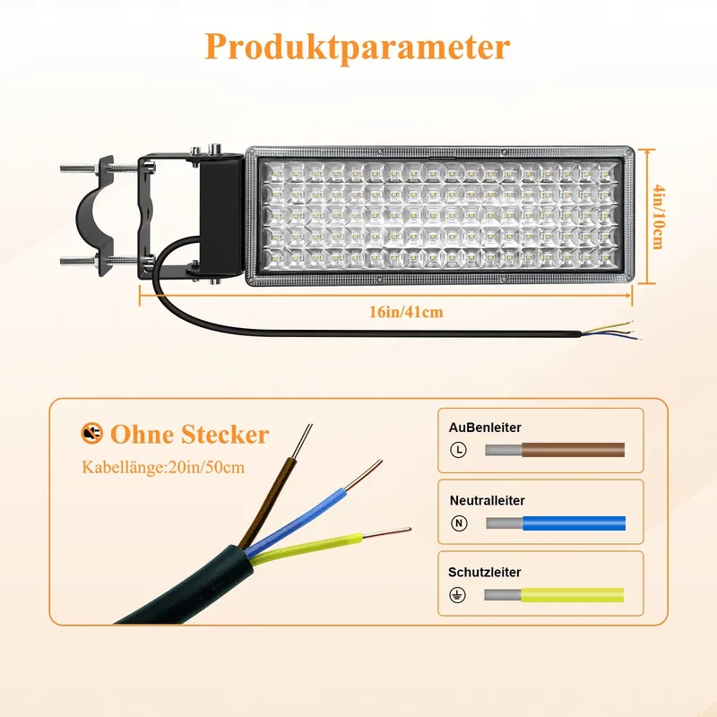 SUFUYA LED Straatlamp 100W 14000lm IP67 6500K Waterdicht — foto 7