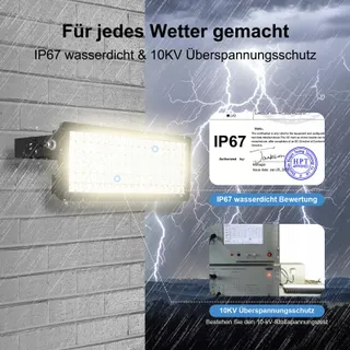 HOPEDAMAI LED Schijnwerper 100W 14000lm 3000K IP67 Warmwit Tuin Garage — miniatuur 4