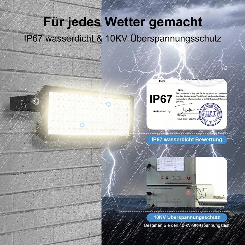HOPEDAMAI LED Schijnwerper 100W 14000lm 3000K IP67 Warmwit Tuin Garage — foto 4