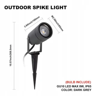 DAWALIGHT Tuinspot LED GU10 IP65 4 Stuks 5W 3000K Aluminium — miniatuur 2