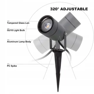DAWALIGHT Tuinspot LED GU10 IP65 4 Stuks 5W 3000K Aluminium — miniatuur 4