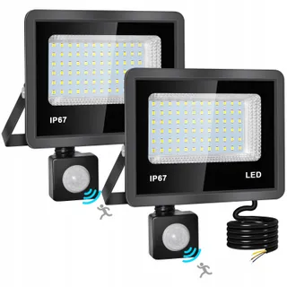 INDMIRD LED Schijnwerper 30W Bewegingsmelder 3000lm IP67 2 Stuks — miniatuur 1