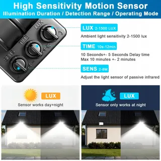 INDMIRD LED Schijnwerper 30W Bewegingsmelder 3000lm IP67 2 Stuks — miniatuur 3