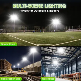 STASUN LED Schijnwerper 600W 60000lm IP66 3 Koppen Buiten — miniatuur 4