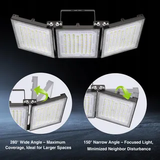 STASUN LED Schijnwerper 600W 60000lm IP66 3 Koppen Buiten — miniatuur 2