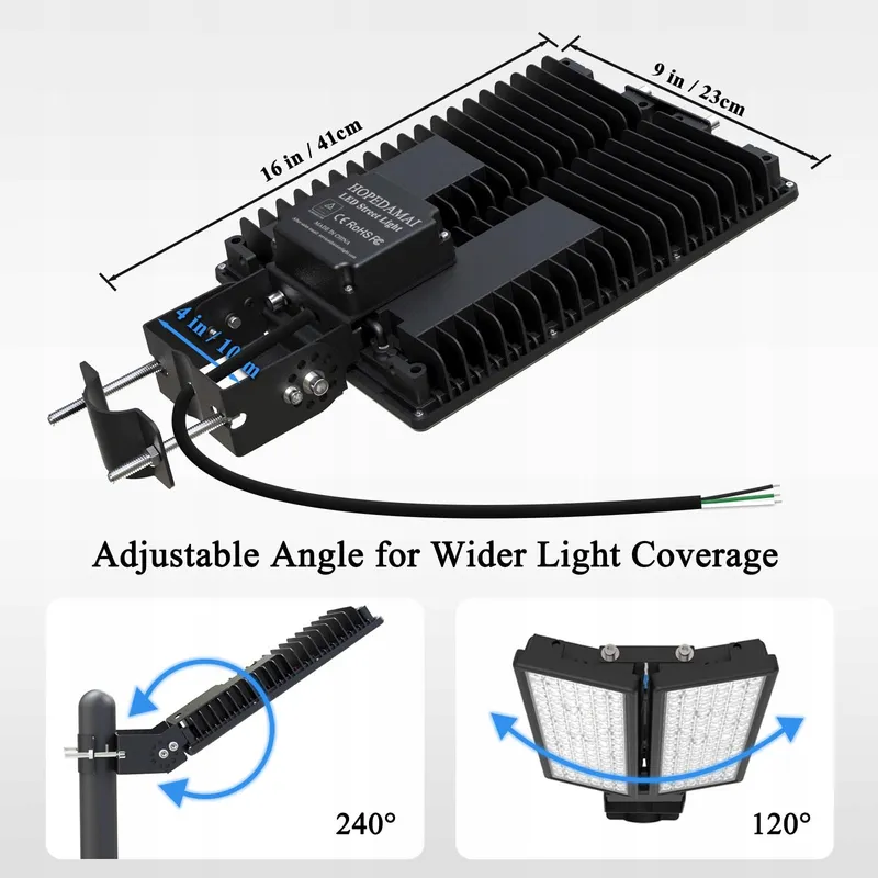 HOPEDAMAI LED Straatlamp 200W 28000lm 6500K IP67 230V Mast — foto 6