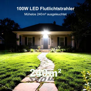 POWFUL LED Schijnwerper 100W 14000lm 6500K IP67 Verstelbaar Tuin Garage — miniatuur 2