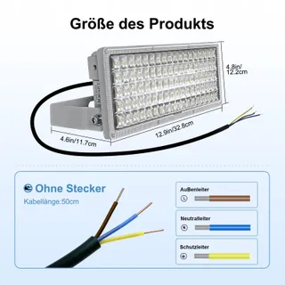 POWFUL LED Schijnwerper 100W 14000lm 6500K IP67 Verstelbaar Tuin Garage — miniatuur 7