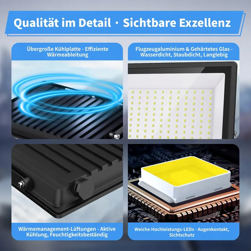 LUX STRAES LED Bouwlamp 2x150W 16500lm 6500K IP66 Garage — foto 6